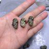 5-Pieces Natural Gold Obsidian Pi Yao Pixiu Animal Straight Fully Drilled Loose Beads