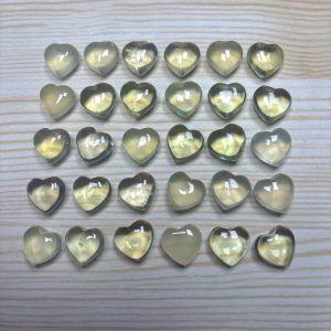 5-Pieces Natural Lemon Citrine Chubby Heart Loose Beads