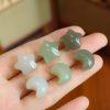 AAA Natural Clear Water Nephrite Star & Moon Shaped Bull Nose Drilled DIY Pendant Charms