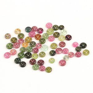5-Pieces Natural Candy Color Tourmaline Peace Ring Donut Loose Beads
