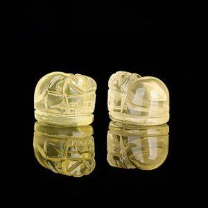 5-Pieces Natural Citrine Pi Yao Pixiu Animal Loose Beads