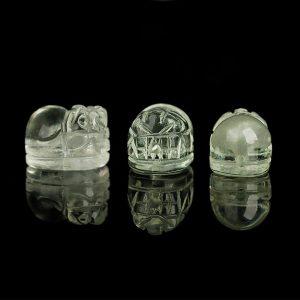 5-Pieces Natural Green Quartz Prasiolite Pi Yao Pixiu Animal Loose Beads