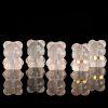 5-Pieces Natural Rose Quartz Sitting Cute Bow Bear Loose Beads