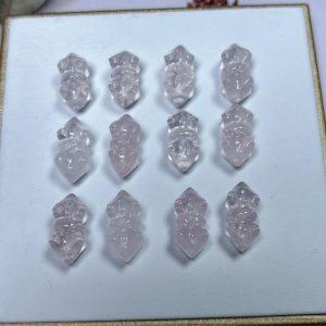 5-Pieces Natural Rose Quartz Vajra Pestle Loose Beads