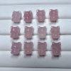 5-Pieces Natural Rose Quartz Sitting Nine-Tailed Fox Loose Beads