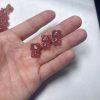 5-Pieces Natural Strawberry Quartz Sitting Faceless Bear Loose Beads