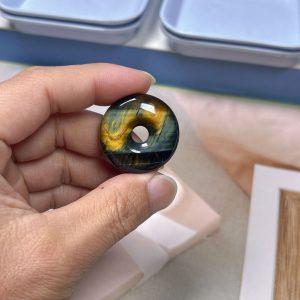 5-Pieces Natural Tiger's Eye Safety Ring Loose Beads