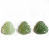 Natural Ice Grade Clear Water Nephrite Buddha Pendant with 18K Solid Gold Bail