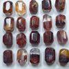5-Pieces Natural Red Inclusion Rutilated Quartz Irregular Faceted Prism Loose Beads