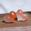 5-Pieces Matte Natural Nanhong Icy-Float Red Agate Peach Heart Spacer Beads