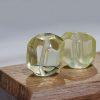 2-Pieces Natural Lemon Citrine Irregular Faceted Prism Loose Beads