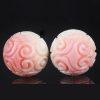 2-Pieces Natural Queen Conch Rose Conch Shell Fret Pattern Round Loose Beads