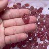 5-Pieces Natural Strawberry Quartz Nine-Tailed Fox Loose Beads