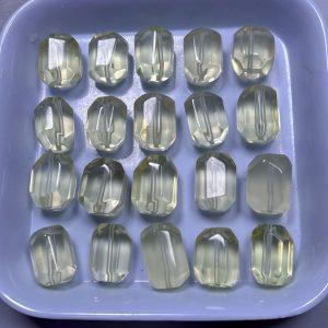 5-Pieces Natural Lemon Citrine Irregular Faceted Prism Loose Beads