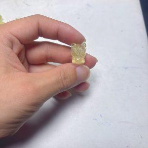 5-Pieces Natural Lemon Citrine Nine-Tailed Fox Spacer Beads