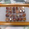 5-Pieces Natural Red Inclusion Quartz Cube Sugar Square Spacer Beads