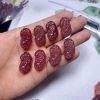 2-Pieces Natural Strawberry Quartz Pi‑Yao Pixiu Charm Bead