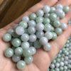 10-pieces AAA Natural Icy White and Green Jadeite Round Bead