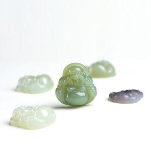 AAA Natural Nephrite Maitreya Buddha Pendant Bead