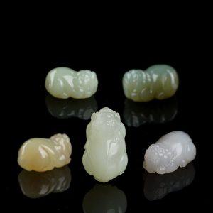 AAA Natural Nephrite Pixiu Pi Yao Pendant Bead
