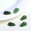 5-Pieces AAA Natural Green Nephrite Leaf shape Charm Bead