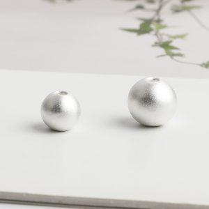 S999 Fine Silver 3D Hollow Hard S999 Fine Silver Matte Round Beads, Universal Beads
