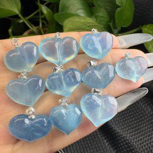 Natural Aquamarine Cheeky Peach Pendant with Silver Clasp
