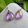 Natural Ametrine Teardrop Pendant with Silver Clasp