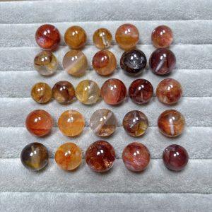20g Natural Hematoid Quartz Round Bead