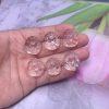 Natural Clear Quartz Fox Pattern Oval Pendant Bead