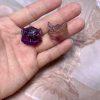 Natural Uruguayan Ametrine and Amethyst Fox Mask Pendant Bead