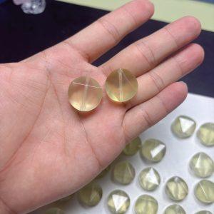 Natural Light Yellow Lemon Citrine faceted Six‑pointed‑star Round Bead