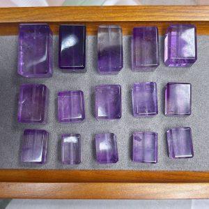 20g Natural Brazilian Amethyst cuboid Shape Bead