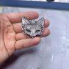 Natural Silver Sheen Obsidian Fox Mask Pendant Bead