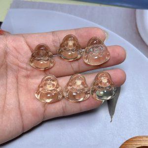 Natural Light Yellow Citrine Maitreya Buddha Pendant Bead