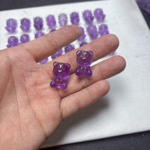 Natural Amethyst Bear Bead