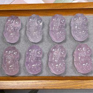 Natural Rose Quartz Pixiu Pendant Bead