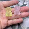 Natural Citrine and Rose Quartz Bear Pendant Bead