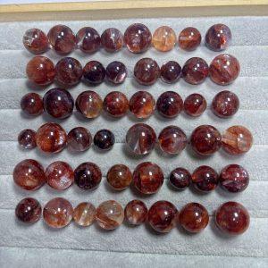20g Natural Red Hematoid Quartz Round Shape Bead