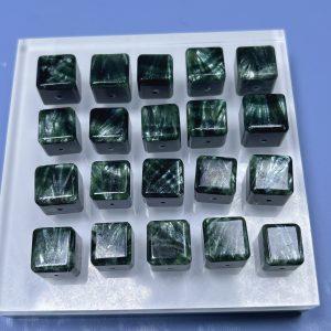 20g Natural Seraphinite Cube Shape Bead