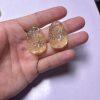 Natural Citrine Single‑sided Carved Dragon pendant