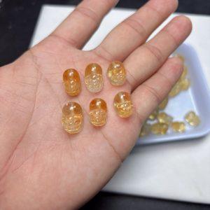 Natural Brazilian Citrine Pi‑Yao Pixiu Charm Bead