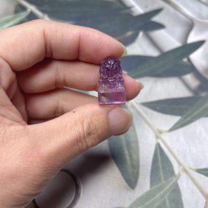 Natural Amethyst Carved lion pendant ornament