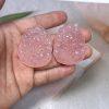 Natural Rose Quartz Fine Carved Flower Fox Pendant