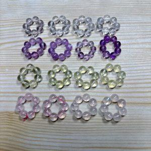 Natural Multi Quartz Crystal Rolling Ring Sliding Ring