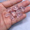 5-pieces Natural Rose Quartz Crescent Moon Spacer Bead