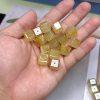 5-pieces Natural Golden Rutilated Quartz Cube Spacer Bead