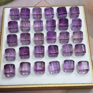 5-pieces Natural Amethyst Cube Spacer Bead