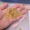 5-pieces Natural Citrine Round Pumpkin Spacer Bead