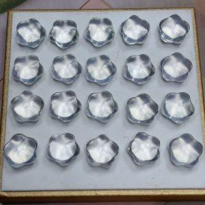 2-pieces Natural Clear Quartz Fat Star Spacer Bead